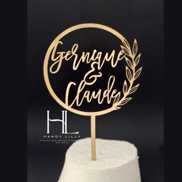 Wooden Wedding Cake Topper-Couples Names