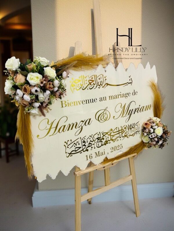 Floral Painted Acrylic welcome board