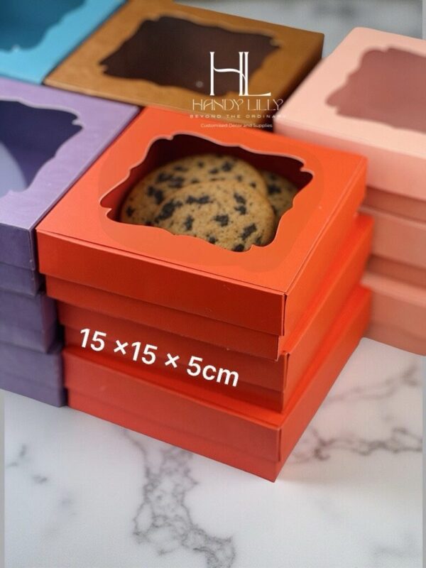 Square packaging box with window