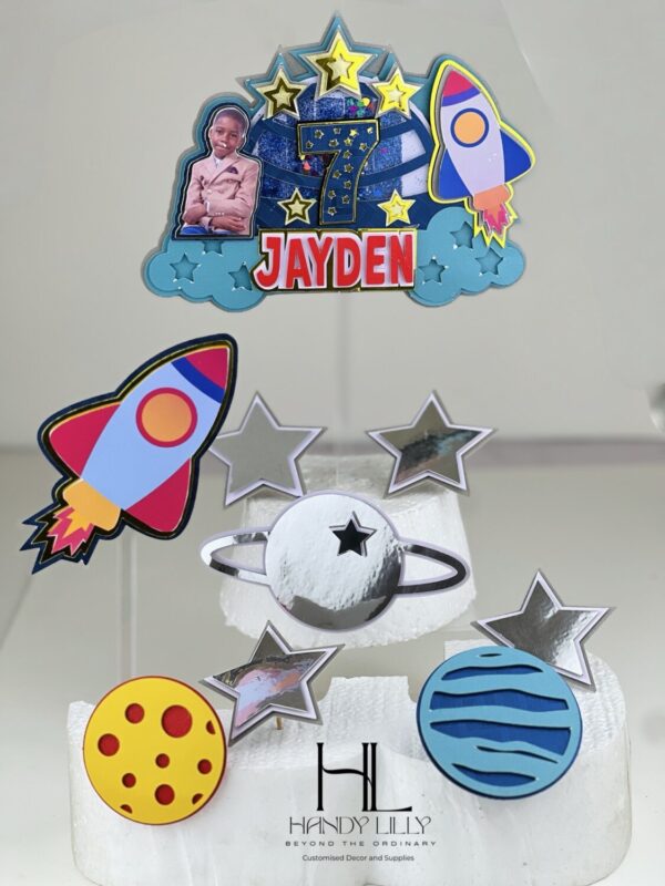 Astronaut/space 3D cake toppers set