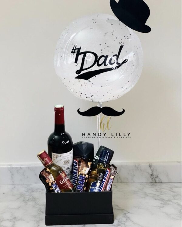 Fathers Day Giftbox with Customised Ballon combo, ready to fill - Image 3