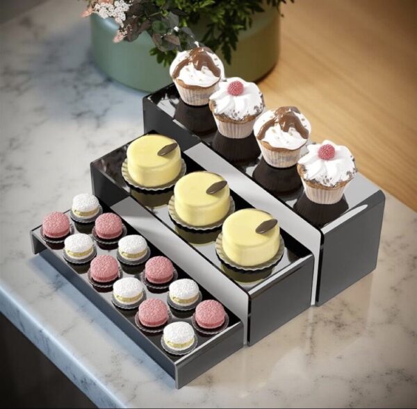 Acrylic Display Stand set of 5 pcs, Risers,Rectangular Display Shelf for Showcase, Dessert, Toys, Perfume - Image 9