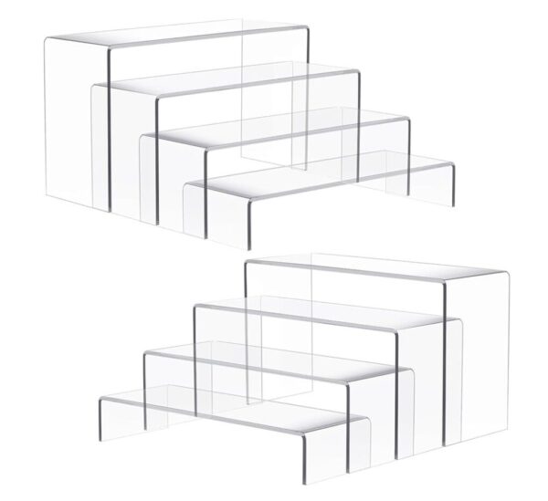 Acrylic Display Stand set of 5 pcs, Risers,Rectangular Display Shelf for Showcase, Dessert, Toys, Perfume - Image 7