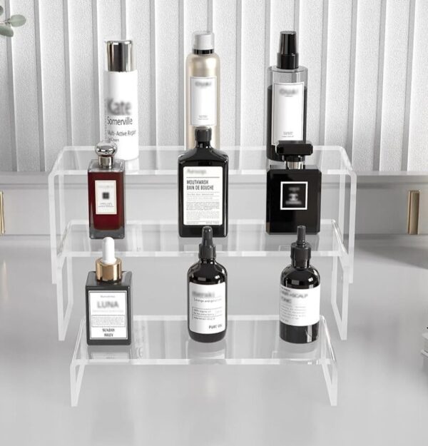 Acrylic Display Stand set of 5 pcs, Risers,Rectangular Display Shelf for Showcase, Dessert, Toys, Perfume - Image 6