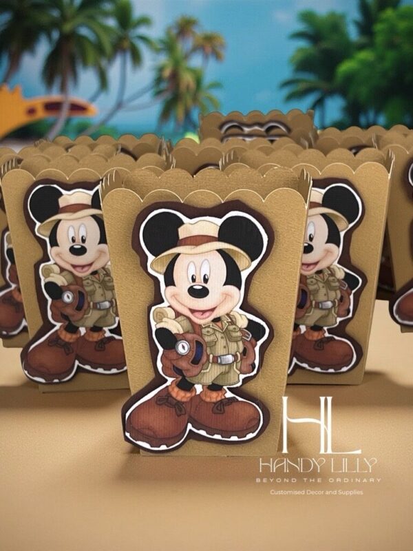 Mikey Safari popcorn box with layered decor