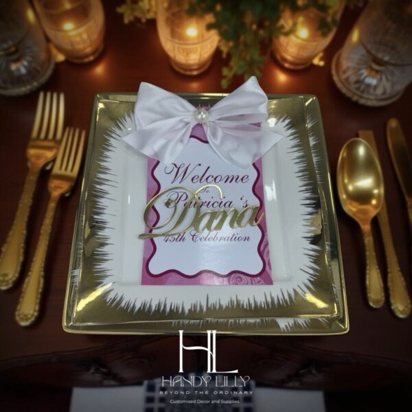 Acrylic Name tag cutout for plates. - Image 3