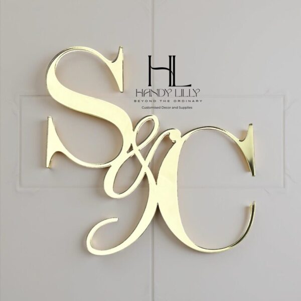 Acrylic Couple Monogram Cake sticker